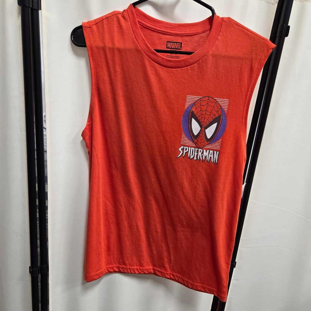 Marvel Spider-Man Mens Red Sleeveless Graphic T-Shirt Muscle Tank Top Small NEW